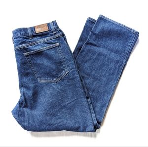 Vintage 90s L.L. BEAN natural fit blue structured denim jeans 38x32